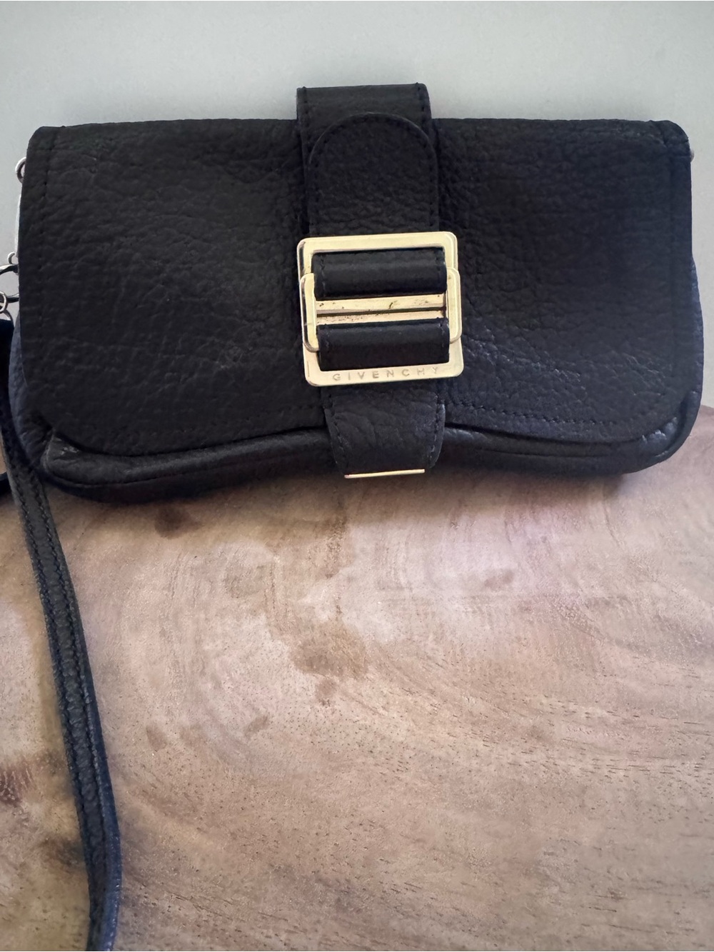 Givenchy Black Leather Clutch with detachable strap